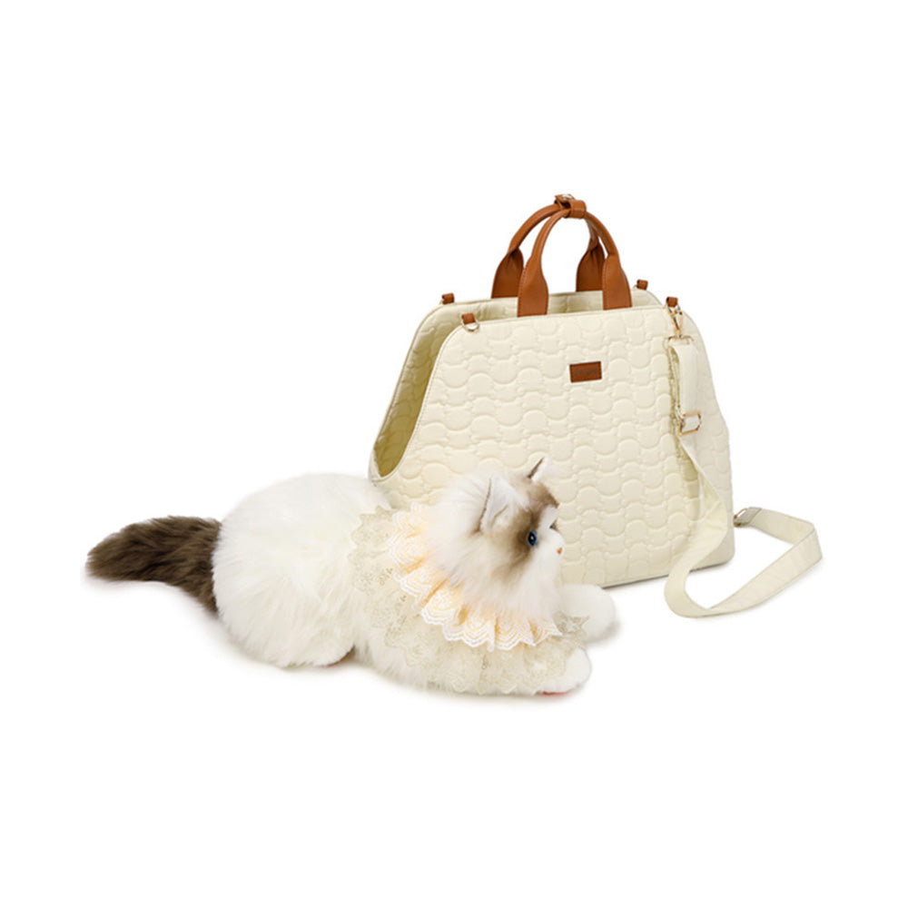 車載中控手扶箱用ペット猫犬バッグ、持ち運び可能なショルダー型ハンドバッグ斜め掛けペット猫バッグ