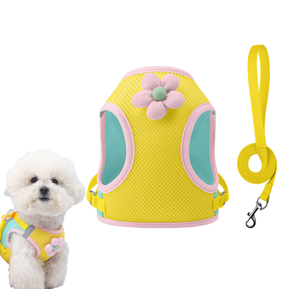 犬用リード ドーパミン バイカラー 小型犬 胸部用 格子柄 シバ犬 通気性 軽量 アウトドア 散歩用リード
