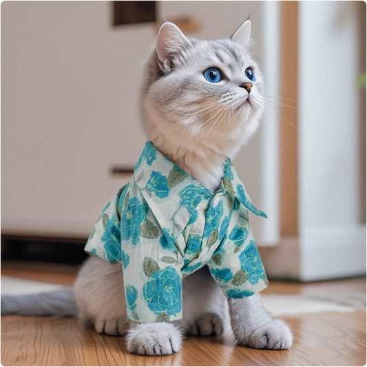 夏用薄手 ペット衣装 プリントシャツ