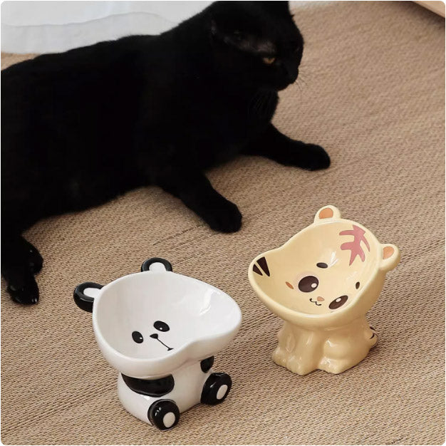 可愛い猫用陶磁器食器・水飲み器セット