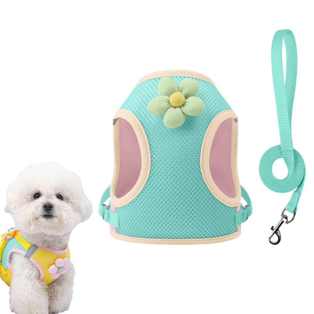 犬用リード ドーパミン バイカラー 小型犬 胸部用 格子柄 シバ犬 通気性 軽量 アウトドア 散歩用リード