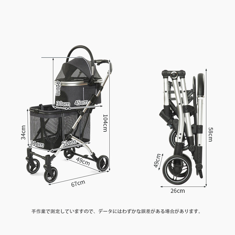 大容量の上下 2 層式ペットカート、複数のペット(猫や犬)に対応した分離式ペットカートの卸売り