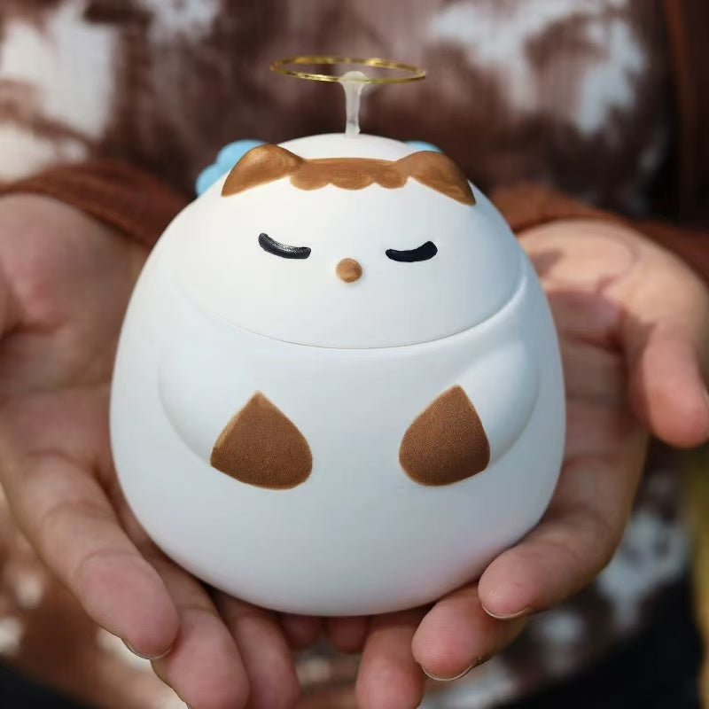 ペット用骨壷 ペットの猫や犬が亡くなった時の火葬用骨壷 記念品 手作り陶器製棺