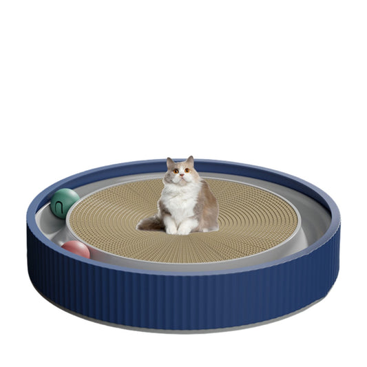 猫用爪とぎベッド一体型 耐磨性抜群 散らばらない 大型猫爪板 波状ダンボール製 丸型猫爪盆 ペット用品