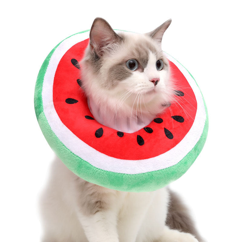 エリザベスカラー 猫用フルーツヘッドセット ペット用首輪 耻辱カラー 防舔噛去去勢ペット用品