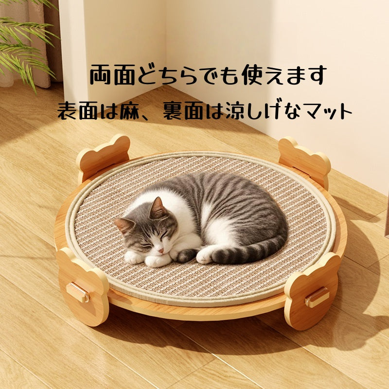 リネン製の猫ベッド、夏用クーリングマット、猫の爪とぎボード、耐摩耗性でホコリが出ない、四季通用の猫用爪板