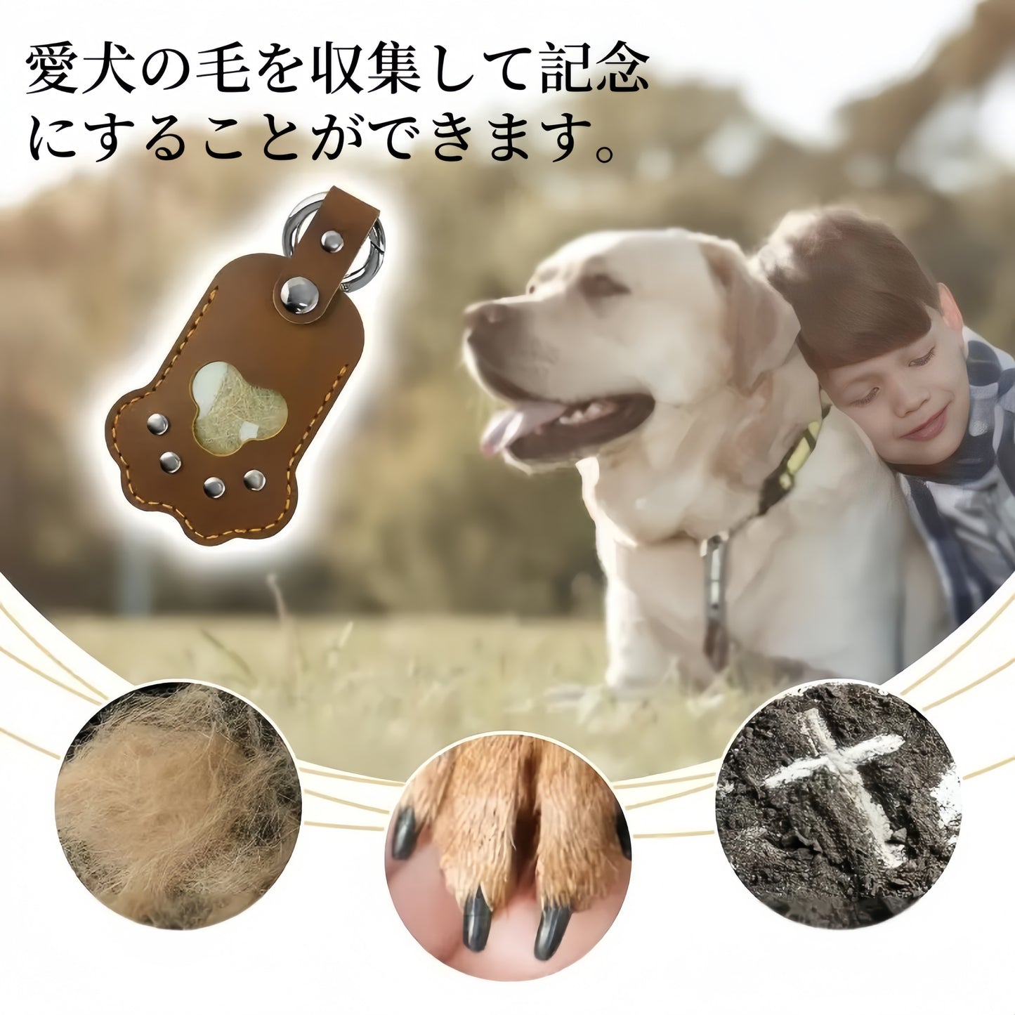 ペットの毛収集キーホルダー 長爪タイプ 2個セット