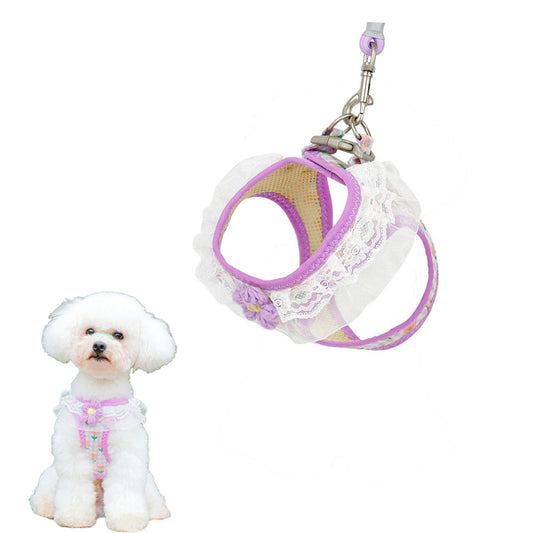 犬猫用ハーネス型リード、小型犬用ビションフリーゼ用、テディベア用キャットリード