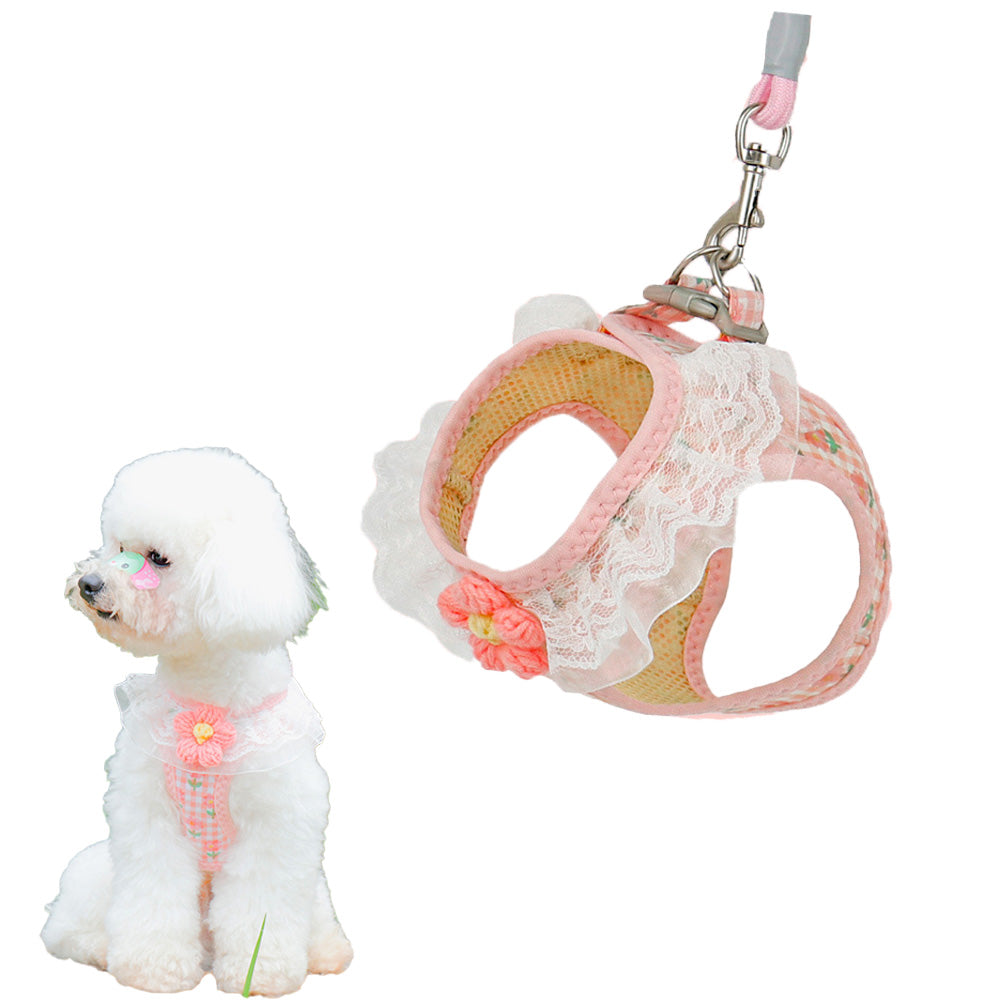 犬猫用ハーネス型リード、小型犬用ビションフリーゼ用、テディベア用キャットリード