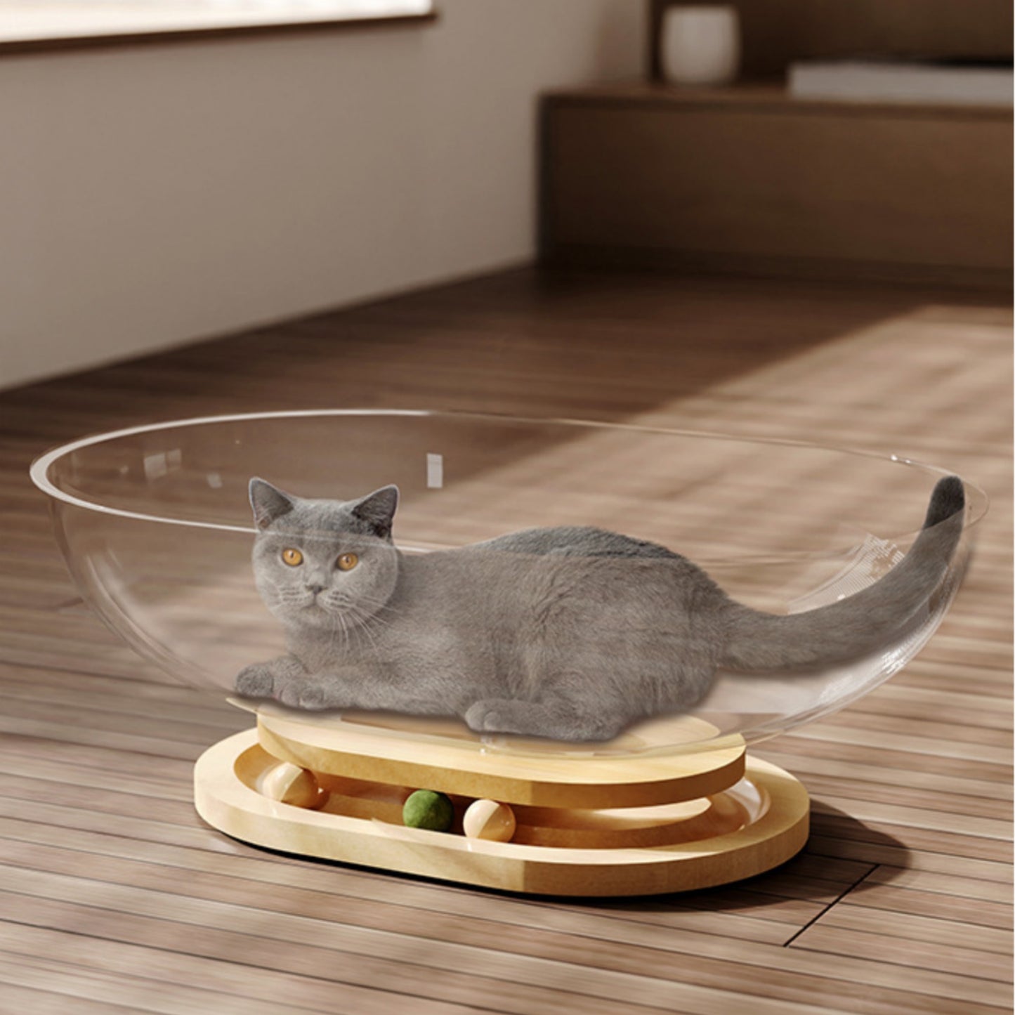 猫用ベッドスペースキャットハウス丸型新型遊び二用猫玩具自分で遊んで退屈を紛らわせる耐磨耗性で落ちない猫の回転台