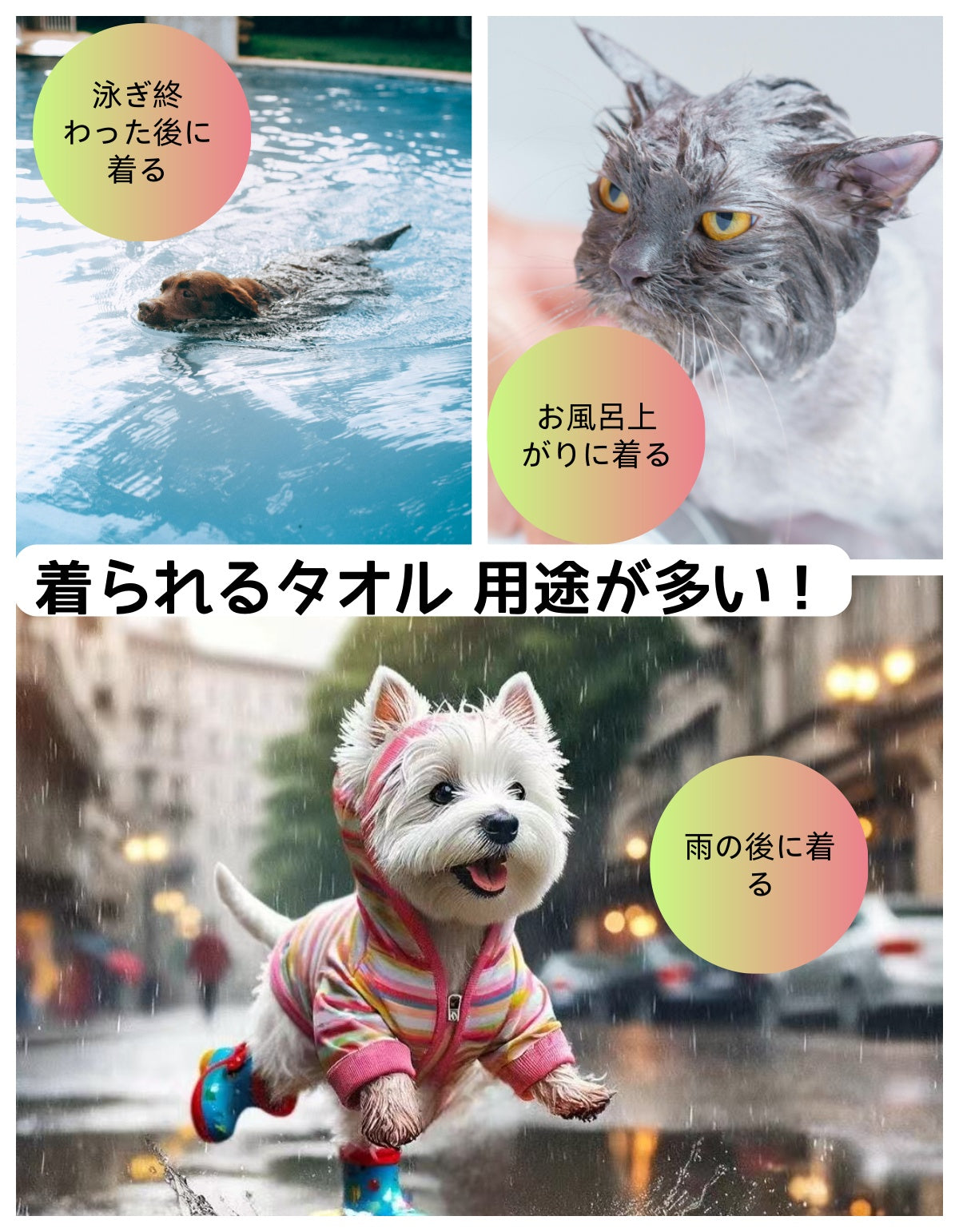 犬用バスローブ 大型 吸水速乾