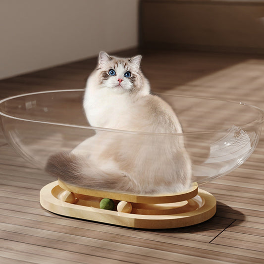 猫用ベッドスペースキャットハウス丸型新型遊び二用猫玩具自分で遊んで退屈を紛らわせる耐磨耗性で落ちない猫の回転台