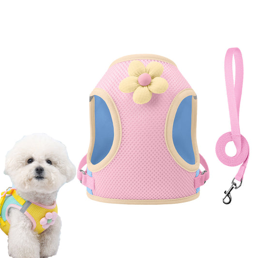 犬用リード ドーパミン バイカラー 小型犬 胸部用 格子柄 シバ犬 通気性 軽量 アウトドア 散歩用リード