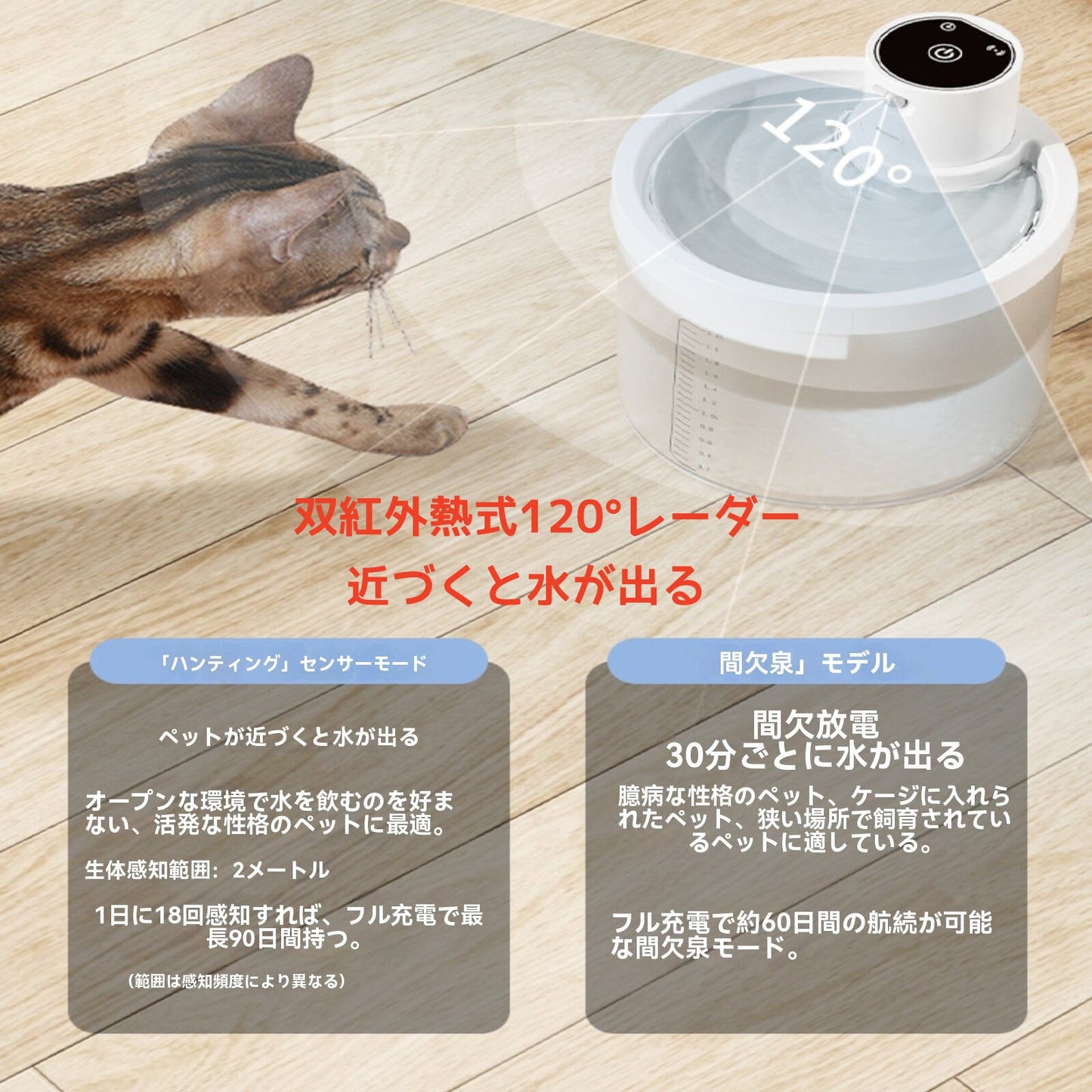 ペット自動給水器 大容量猫用水飲み器 コードレス循環式 超長持ち給水器