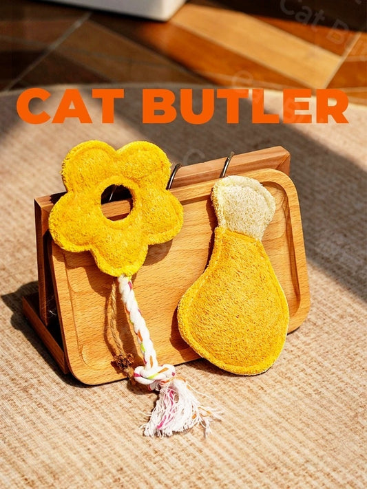 猫管家 猫用噛み歯磨き玩具 猫を楽しませる棒 歯磨き用 幼猫・成猫用 ヘチマ繊維製 猫用セルフエンターテインメント 退屈解消神器
