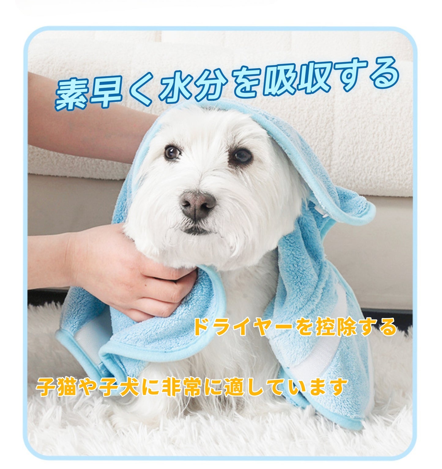 ペット専用バスローブ 吸水性に優れたタオル 猫用 超吸水バスタオル 猫と犬兼用